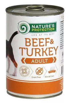 Вологий корм для дорослих собак всіх порід Nature's Protection Adult Beef&Turkey 400г (KIK45097)