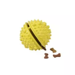 Іграшка для собак Misoko&Co Гумовий м'яч, yellow, 8 см (HANYT34979)
