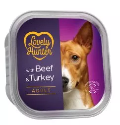 Вологий корм для дорослих собак Lovely Hunter Adult Beef and Turkey 150 г (LHU45446)