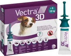Краплі на холку від зовнішніх паразитів для собак Ceva «Vectra 3D» 4-10 кг 3 піпетки/уп по 1.6 мл (7046264278215)