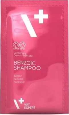 Антибактериальный противогрибковый шампунь VetExpert Benzoic Shampoo для жирной кожи 20х15 мл (5902414200623)