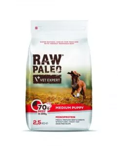 Сухий корм для щенят Vet Expert Raw Paleo Puppy Medium Beef з яловичиною 2,5 кг (4204287)