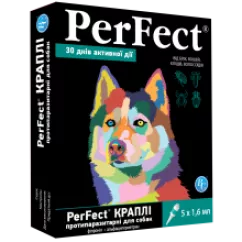 Капли PerFect спот-он для собак 5 капель против блох клещей и комаров - 10-20кг 1,6мл (34668)