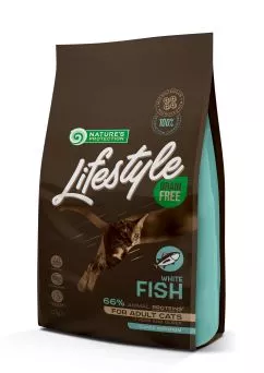 Сухий корм Nature's Protection Lifestyle Grain Free White Fish Adult Cat 1,5кг (NPLS45959)