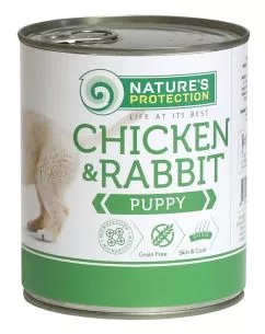 Вологий корм для цуценят всіх порід Nature's Protection Puppy chicken & rabbit 400г (KIK45090)