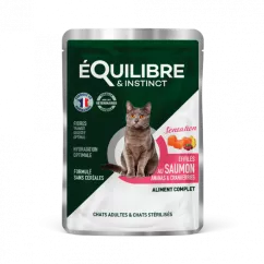 Влажный корм eQuilibre&Instinct для взрослых и стерилизованных кошек, с лососем, ананасом и клюквой, 1 шт 85 г (13428460079741)