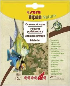 Корм для декоративных рыб питающихся на поверхности воды Sera Vipan Nature хлопья 12 г (00132)