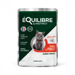 Вологий корм eQuilibre&Instinct для кошенят, рагу в соусі з куркою, 1 шт 85 г (13428460077129)
