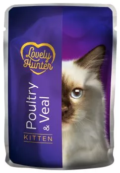 Влажный корм для котят Lovely Hunter Kitten with Poultry and Veal 85 г (LHU45471)