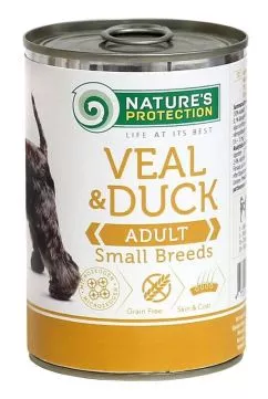 Влажный корм для взрослых собак малых пород Nature's Protection Adult small breed Veal & Duck 400г (KIK45096)