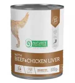 Вологий корм для дорослих собак Nature's Protection Beef and Chicken Liver 800 г (KIK45606)