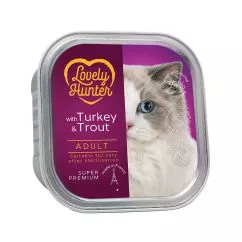 Вологий корм для дорослих котів Lovely Hunter Sterilised with Turkey and Trouts 85 г (LHU45710)