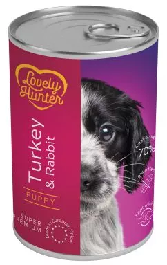 Влажный корм для щенков Lovely Hunter Puppy with Turkey and Rabbit 400 г (LHU45617)