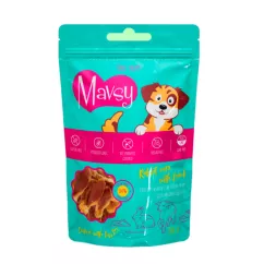 Ласощі Mavsy-Rabbit Ears with Lamb, 100 g / Мавси, Кролячі вушка з м'ясом ягня для міцних щелеп для собак, 100 г (LSR05)