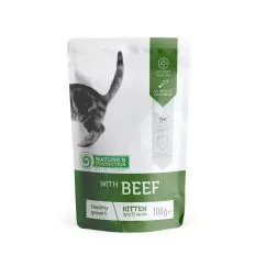 Вологий корм для кошенят Nature's Protection Kitten Healthy Growth with Beef 100г (KIK45278)