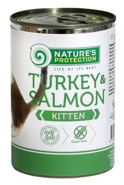 Влажный корм для котят с индейкой и лососем Nature's Protection Kitten Turkey&Salmon 400г (KIK45100)
