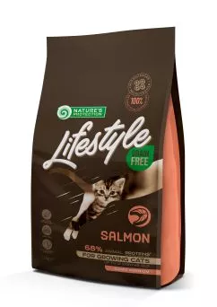 Сухой корм для котят с лососем Nature's Protection Lifestyle Grain Free Salmon Kitten 1,5кг (NPLS45953)