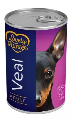 Вологий корм для дорослих собак Lovely Hunter Adult veal 400 г (LHU45352)
