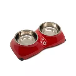 Миска для тварин KIKA 4-PAW, подвійна, червона, розмір S (SDML991041SR)