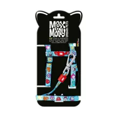 Набір шлеї та повідця Max Molly Cat Harness/Leash Set - Little Monster/1 Size - для котів з принтом маленьких монстрів (MM0201)