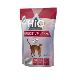 Сухой корм для взрослых котов с чувствительным пищеварением HiQ Sensitive care 400г (HIQ46452)