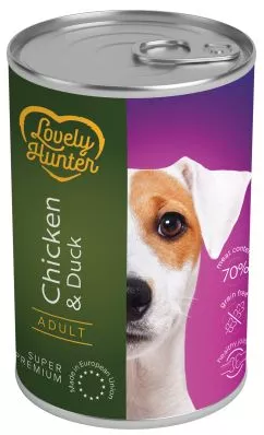 Влажный корм для взрослых собак Lovely Hunter Adult with Chicken and Duck 400 г (LHU45618)