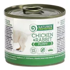 Влажный корм для щенков всех пород Nature's Protection Puppy chicken & rabbit 200г (KIK45089)