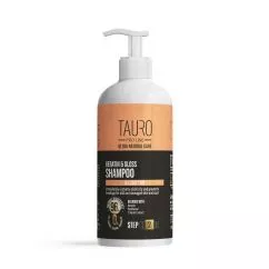 Кератиновий шампунь для шерсті собак та котів Tauro Pro Line Ultra Natural Care Keratin & Gloss Shampoo, 1000 мл (TPL63607)