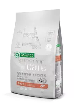 Сухий корм з лососем Nature's Protection White dogs Grain Free Salmon Adult Small and Mini Breeds 10kg (NPSC45835)