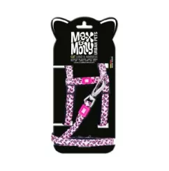 Набір шлеї та повідця Max Molly Cat Harness/Leash Set - Leopard Pink/1 Size - для котів з леопардовим принтом (MM0121)