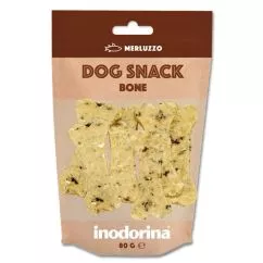 Лакомство Inodorina dog snack bone merluzzo для собак косточки из мяса трески 80г (520.0240.014)