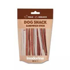 Ласощі Inodorina dog snack sandwich stick pollo e merluzzo для собак з куркою та тріскою 80г (520.0240.012)