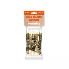 Ласощі Inodorina dog snack stick pesce pelle di merluzzo для собак палички зі шкіри тріски 80г (520.0240.006)