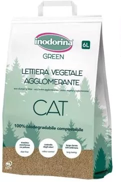 Біорозкладний наповнювач Inodorina Lettiera Vegetale для кошачих туалетів із овочевої фібри 6л (130.0010.001)