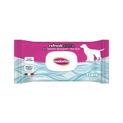 Влажные салфетки Inodorina refresh extra tiare для собак и кошек с экстрактом цветка тиаре 40 шт (230.0080.001)