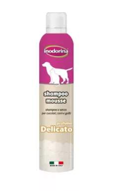 Сухой шампунь-мусс Inodorina Shampoo Mousse - Delicate с нежным ароматом для собак и кошек 300 мл (240.0020.001)
