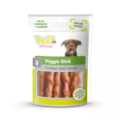 Ласощі Truly Veggie Stick для собак морковні палички, загорнуті в курку, 90 г (2486)