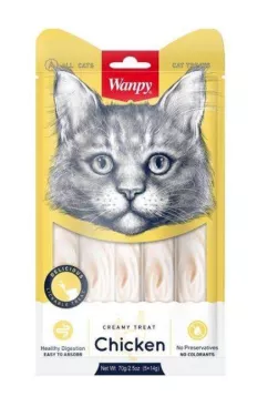 Лакомство Wanpy Chicken creamy treats для кошек с курицей 70 г (8051)