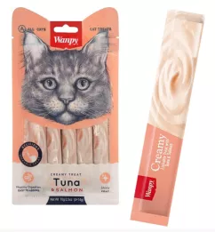 Лакомство Wanpy Creamy Lickable Treats Tuna & Salmon для кошек с тунцем и лососем 70 г (8052)