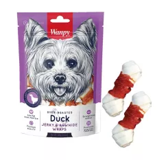 Лакомство Wanpy Duck jerky rawhide wraps косточки с вяленой уткой для собак, 100 г (6687-1)