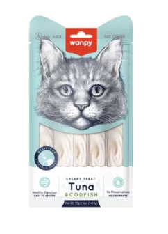 Лакомство Wanpy Tuna & Сodfish creamy treats для кошек палочки с тунцом и щепкой, 70 г (6690-1)
