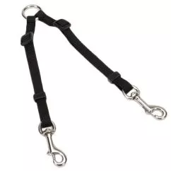 Повідець-спарка Coastal 2 Dog Adjustable Coupler для 2-х собак, нейлон, чорний , 1 х 46-61 см , Чорний (00369_BLK24)