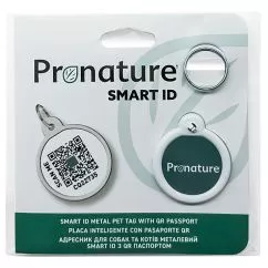 Адресник Pronature Smart ID ПРОНАТЮР СМАРТ ID с QR-паспортом для собак и кошек, диаметр 25 мм (860)