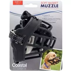 Намордник Coastal Soft Basket Muzzle КОСТАЛ СОФТ БАСКЕТ МАЗЛ для собак, силикон, размер 2 (01365_BLK02)