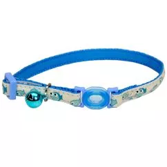 Нашийник Coastal Fashion Safe Cat Collar КОСТАЛ світлий безпечний для котів , Блакитна рибка , 1х20-30 см (06775_GBF12)