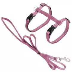 Шлейка и поводок Flamingo Cat Harness and Leash Ziggi ФЛАМИНГО ЗИГГИ для кошек , Светло розовый (1031209)