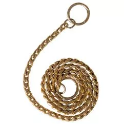 Нашийник плетений ланцюжок Ring5 Середній золотий (Medium Gold) для собак , 65 см Золотий (114326)
