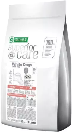 Сухий беззерновий корм для цуценят Nature's Protection Superior Care White Dogs Grain Free Starter All Breeds 17 кг (NPSC45992) (4771317459923)