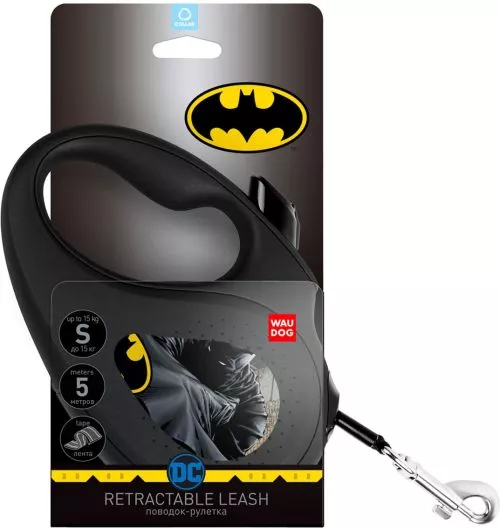 Повідець-рулетка для собак Collar WAUDOG R-leash, малюнок "Бетмен Чорний", S, до 15 кг, 5 м, світловідбиваюча стрічка (8124-1001-01) - фото №2