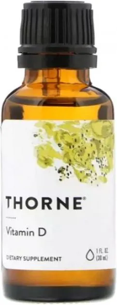 Вітаміни Thorne Research Вітамін D, 1 рідка унція (30 мл) (693749168010)